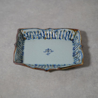 陶房遊 錆青　 輪花長方角鉢　商品画像2枚目