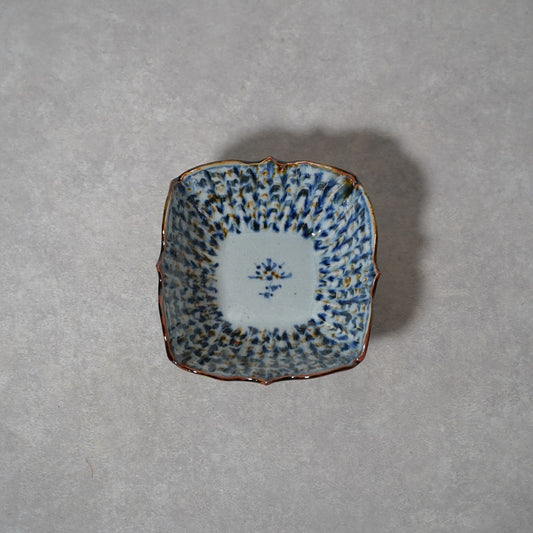 陶房遊 　錆青　輪花角鉢　商品画像1枚目