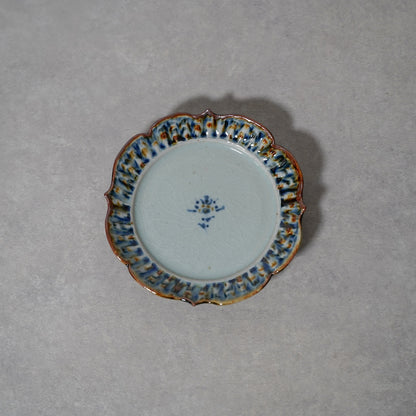 陶房遊　錆青　輪花リム皿5.5寸　商品画像1枚目