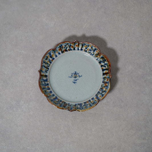陶房遊　錆青　輪花リム皿5.5寸　商品画像1枚目