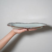 陶房遊　錆青　輪花リム付長方深皿　商品画像6枚目