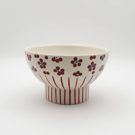 すこし屋　ごはん茶碗（大）mix赤小紋　商品画像1枚目