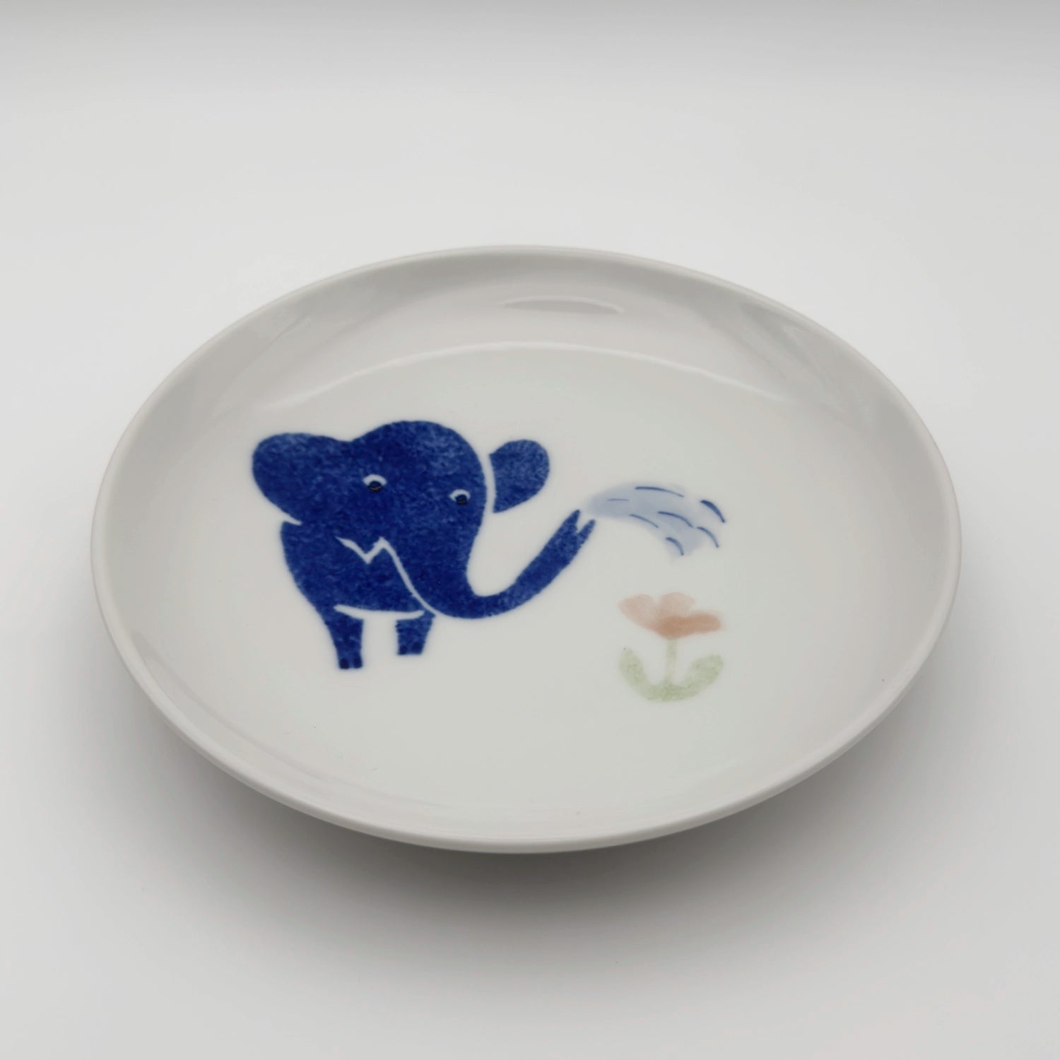 きよし窯　幸せの青いぞう　5寸丸皿　商品画像2枚目