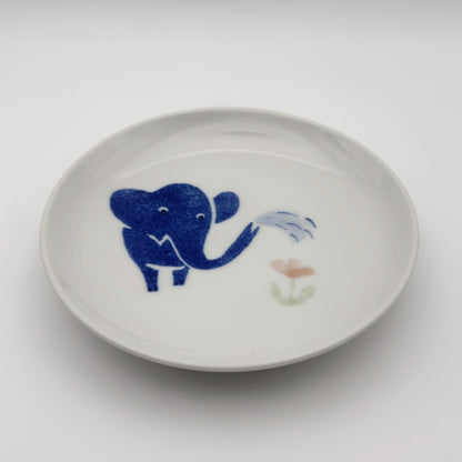きよし窯　幸せの青いぞう　5寸丸皿　商品画像2枚目