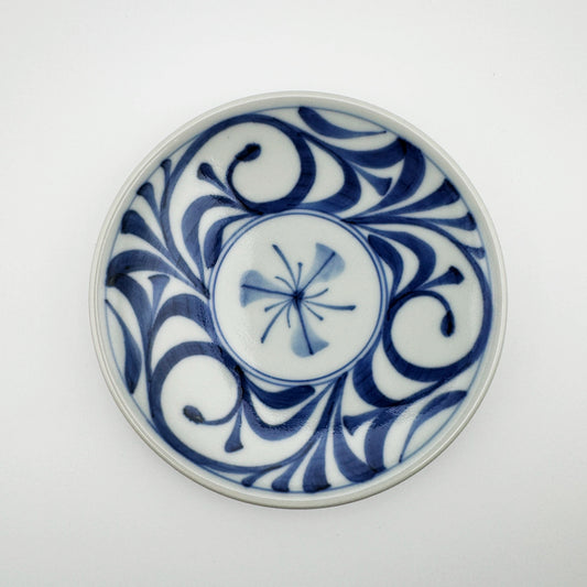 梅山窯　4寸平皿　唐草　商品画像1枚目